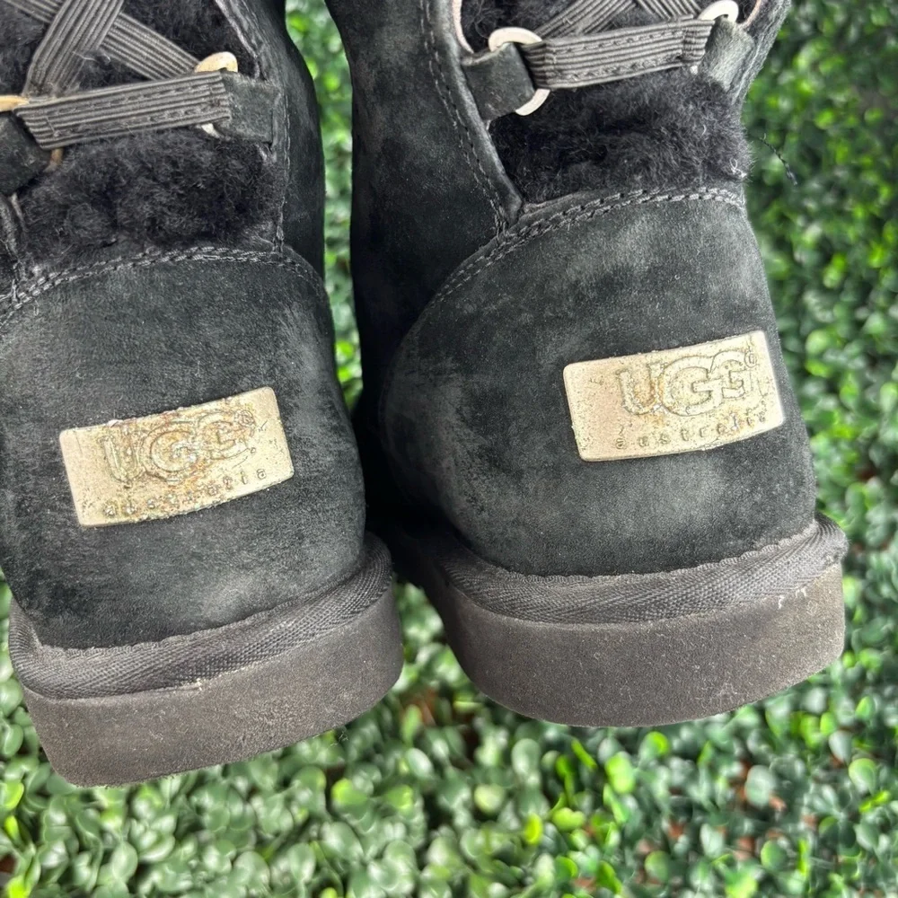 UGG KNIGHTSBRIDGE BLACK SUEDE TALL BOOTS SIZE 6 WOMAN